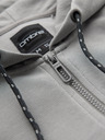 Ombre Clothing Pánska mäkko štruktúrovaná mikina s kapucňou - sivá