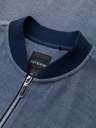 Ombre Clothing Pánska pletená bunda bomber - tmavo modrá