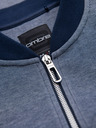 Ombre Clothing Pánska pletená bunda bomber - tmavo modrá