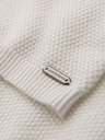 Ombre Clothing Pánske pletené tričko s jemnou textúrou - biele