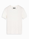 Ombre Clothing Pánske pletené tričko s jemnou textúrou - biele