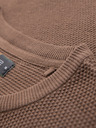 Ombre Clothing Pánska pletená košeľa s jemnou textúrou - svetlohnedá