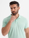 Ombre Clothing Bavlnená polokošeľa z piké úpletu - mätová