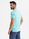 Ombre Clothing Bavlnená polokošeľa z piké úpletu - modrá