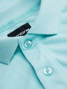 Ombre Clothing Bavlnená polokošeľa z piké úpletu - modrá