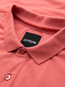 Ombre Clothing Bavlnená polokošeľa z piké úpletu - koralová