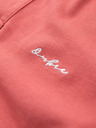 Ombre Clothing Bavlnená polokošeľa z piké úpletu - koralová