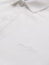 Ombre Clothing Bavlnená polokošeľa z piké úpletu - krémová