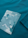 Ombre Clothing Pánske bavlnené tričko s potlačou vrecka - tyrkysové