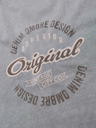 Ombre Clothing Bavlnené tričko s potlačou na hrudi a chrbte - sivé
