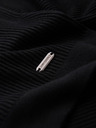 Ombre Clothing Pánske pletené tričko s gombíkmi pri výstrihu - čierne