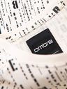 Ombre Clothing Bavlnené tričko s potlačou a okrúhlym výstrihom - krémové