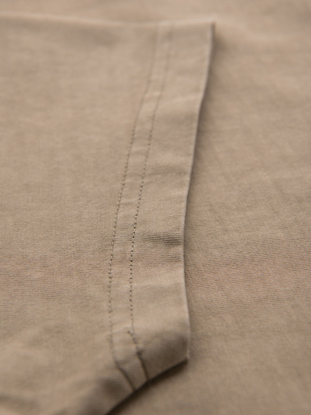 Ombre Clothing Bavlnené tričko s potlačou na hrudi a chrbte - tmavo béžové