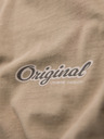 Ombre Clothing Bavlnené tričko s potlačou na hrudi a chrbte - tmavo béžové