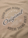 Ombre Clothing Bavlnené tričko s potlačou na hrudi a chrbte - tmavo béžové