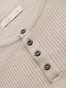 Ombre Clothing Pánske pletené tričko s gombíkmi pri výstrihu - svetlo sivé