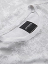 Ombre Clothing Pánske vzorované bavlnené tričko s krátkym rukávom - biele