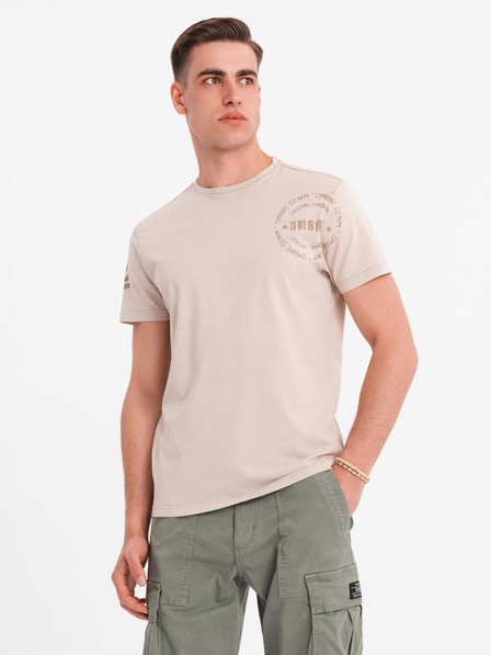 Ombre Clothing Bavlnené tričko s potlačou a okrúhlym výstrihom - čierne