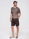 Ombre Clothing Pánske pletené tričko s gombíkmi pri výstrihu - sivé