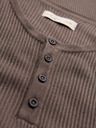 Ombre Clothing Pánske pletené tričko s gombíkmi pri výstrihu - sivé