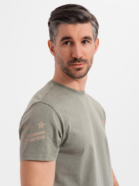 Ombre Clothing Bavlnené tričko s potlačou a okrúhlym výstrihom - čierne