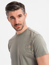Ombre Clothing Bavlnené tričko s potlačou a okrúhlym výstrihom - čierne