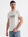 Ombre Clothing Pánske tričko s potlačou a okrúhlym výstrihom - biele