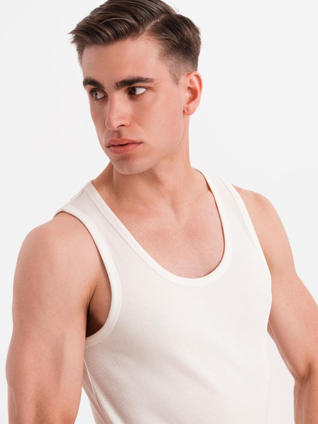 Ombre Clothing Pánske bavlnené basic tričko - biele