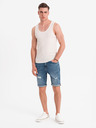 Ombre Clothing Pánske bavlnené basic tričko - biele
