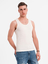Ombre Clothing Pánske bavlnené basic tričko - biele