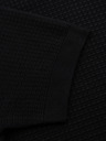 Ombre Clothing Pánske štruktúrované pletené tričko - čierne