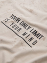 Ombre Clothing Pánske tričko s potlačou a okrúhlym výstrihom - krémové