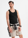 Ombre Clothing Pánske bavlnené basic tričko - čierne