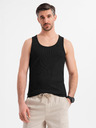 Ombre Clothing Pánske bavlnené basic tričko - čierne