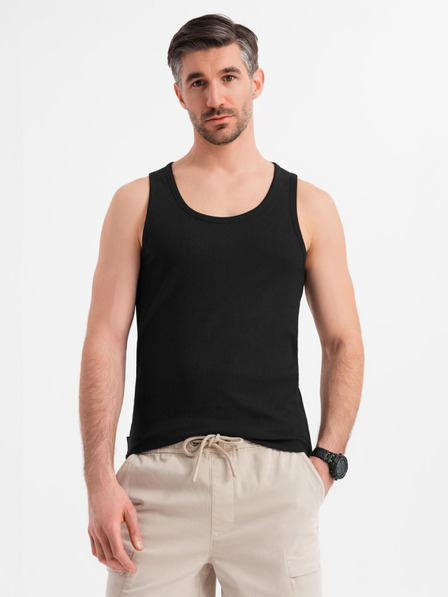 Ombre Clothing Pánske bavlnené basic tričko - čierne
