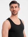 Ombre Clothing Pánske bavlnené basic tričko - čierne