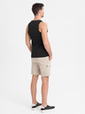Ombre Clothing Pánske bavlnené basic tričko - čierne