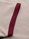 Ombre Clothing Pánske tričko s kontrastnými vsadkami a výstrihom do V - béžové
