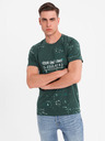 Ombre Clothing Pánske tričko s potlačou a okrúhlym výstrihom - zelené
