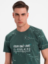 Ombre Clothing Pánske tričko s potlačou a okrúhlym výstrihom - zelené