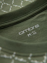 Ombre Clothing Pánske pletené tričko s celooplošnou potlačou - olivové
