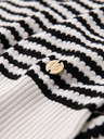 Ombre Clothing Pánske námorníckej pruhované pletené tričko s prerušovanou väzbou - čiernobiele