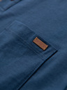 Ombre Clothing Pánske tričko s gombíkovým výstrihom a semišovým lemom - tmavo modré