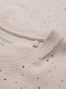 Ombre Clothing Pánske bavlnené tričko s potlačou a okrúhlym výstrihom - béžové