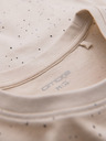 Ombre Clothing Pánske bavlnené tričko s potlačou a okrúhlym výstrihom - béžové