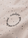 Ombre Clothing Pánske bavlnené tričko s potlačou a okrúhlym výstrihom - béžové