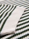 Ombre Clothing Pánske námorníckej pruhované pletené tričko s prelamovanou väzbou - olivová a biela