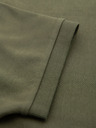 Ombre Clothing Pánska polokošeľa so zipsom - olivová