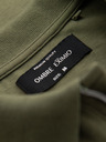 Ombre Clothing Pánska polokošeľa so zipsom - olivová