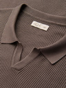 Ombre Clothing Pánska polokošeľa bez gombíkov s otvoreným golierom - popolavá